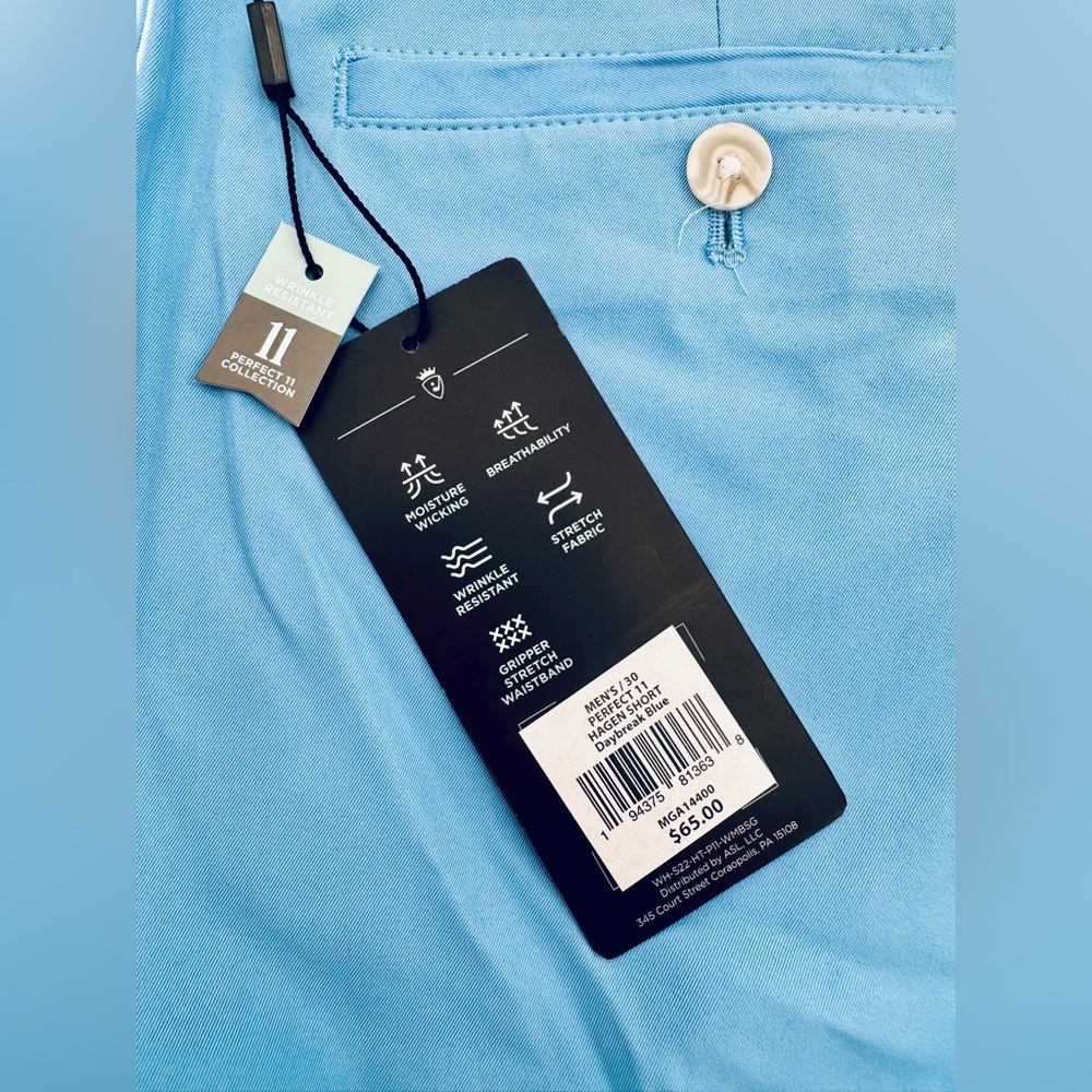 Walter Hagen Golf Shorts 30W Perfect 11 Daybreak Blue Hagen Short NEW Men’s - Picture 6 of 10
